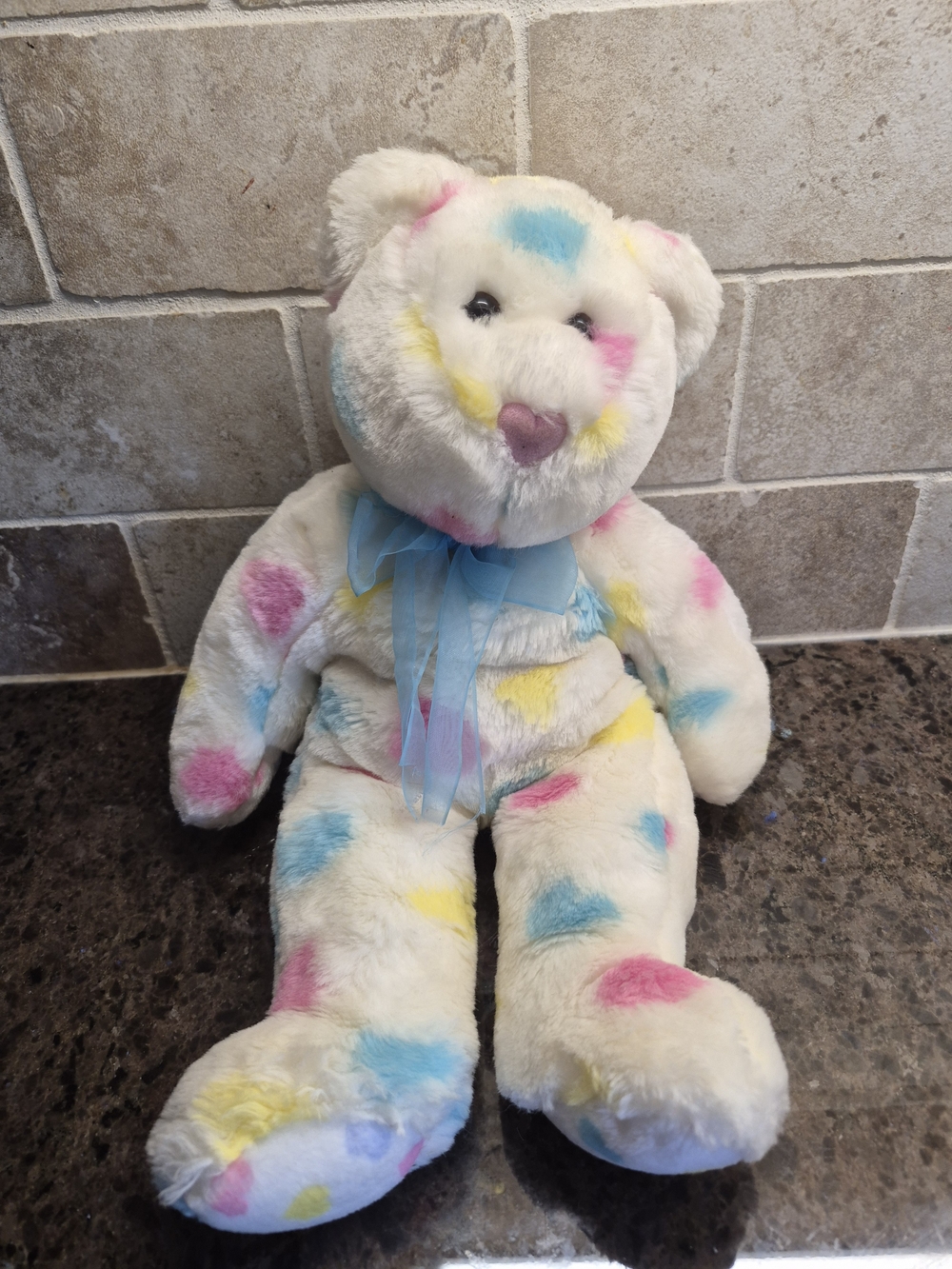 Vintage 2002 Ty Beanie Buddies Kissme the Teddy Bear Plush EUC